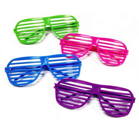 novelty place neon shutter glasses 80 s party slotted sunglasses for