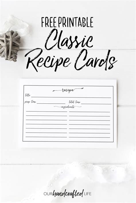 printable vintage farmhouse recipe cards  handcrafted life