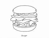 Coloring Food Foods Pages Printable Healthy Junk Burger Kids Drawing Colouring Print Chicken Hamburger Plate Color Unhealthy Pyramid Computer Bacon sketch template