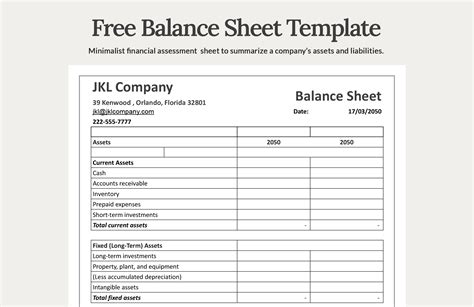 balance sheet template google docs