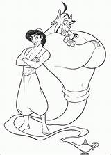 Coloring Aladdin Lamp Pages Djinni Disney Genie Aladin Ausmalbilder Printable Print Movie sketch template