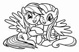Coloring Fluttershy sketch template