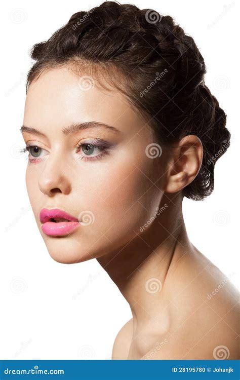 beautiful female face stock photo image