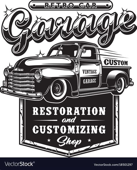retro car repair garage sign  retro style vector image