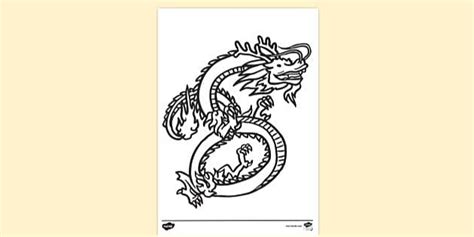 chinese dragon drawing outline colouring sheet
