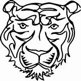 Tiger Head Coloring Drawings sketch template