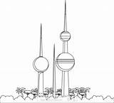 Kuwait Towers Abraj sketch template