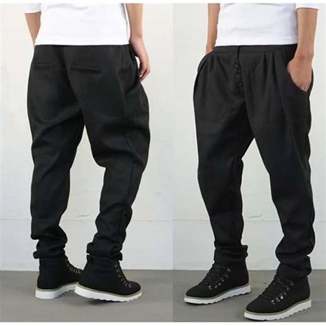 fashion mens hip hop harem pants cotton loose baggy pants black trousers joggers pants japan