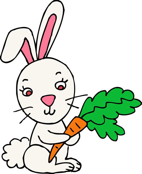 cute easter bunny  carrot  clip art