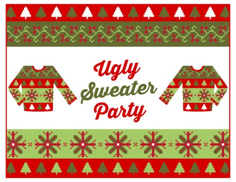 cool  ugly sweater party printables catch  party