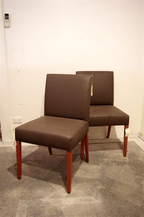 pair  brown leather dining chairs shapiro auctioneers