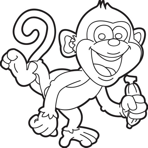 printable cartoon monkey coloring page  kids supplyme