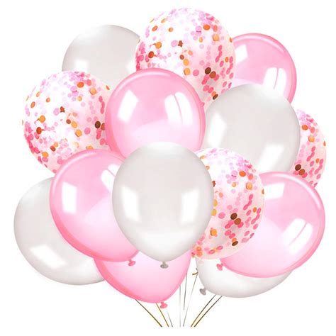 konsait  pieces  inches latex balloons confetti balloons pink