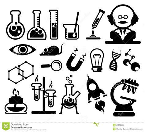 science icons set stock vector image 41053846