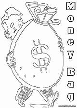 Money Coloring Pages Bag Colorings sketch template