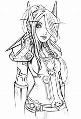 Elf Warcraft Paladin Elves Elven Ausmalbilder Malvorlagen Sketchite Erwachsene sketch template