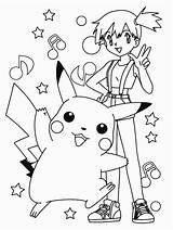 Coloring Pokemon Pages Misty Pikachu Popular sketch template