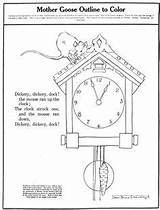 Clock Coloring Hickory Dock Dickory Pages Clocks Grandfather Cuckoo Drawings Colouring sketch template