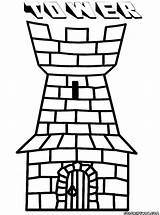 Tower Coloring Pages Building Colorings Old sketch template