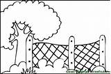 Coloring Fence Pages Fencing Garden Farm Sketch Wire Template Set Treehut Color Views Printable sketch template
