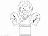 Commandments Tablets Ten Coloring Pages Kids Printable sketch template
