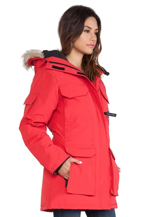 canada goose expedition parka  coyote fur trim  red lyst