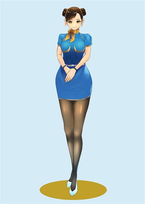 safebooru 1girl absurdres adapted costume black legwear blue skirt