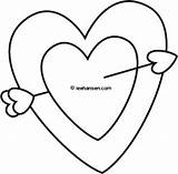 Coloring Heart Arrow Valentine Pages Cupid Arrows Hit Mark Has sketch template