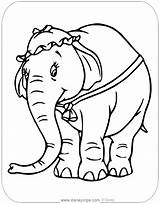 Coloring Jumbo Dumbo Pages Disneyclips sketch template