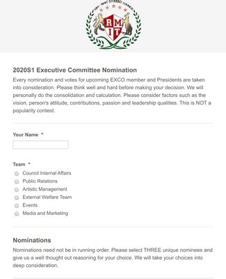 committee nomination form template jotform