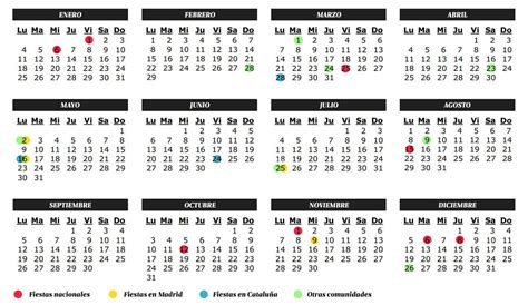 vacaciones calendario de festivos  laborables  asi quedan las vacaciones  dias libres