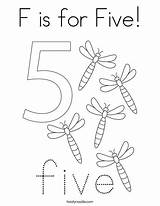 Coloring Five Number Print Ll Twistynoodle sketch template