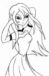 Anime Demon Coloring Pages Girl Neopets Devil Printable Template Little sketch template