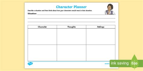 story character planner teacher