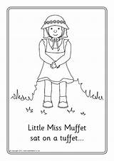 Miss Muffet Little Colouring sketch template