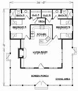 Plans Plan Floor House Bunkhouse Cabin Small Bedroom Guest Living Houseplans Southern 1237 Bathroom Houses Sl Southernliving Go Cottage Access sketch template