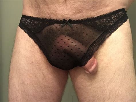 Cock In Black Soft Lace Thong See Through Panties 10 Pics Xhamster