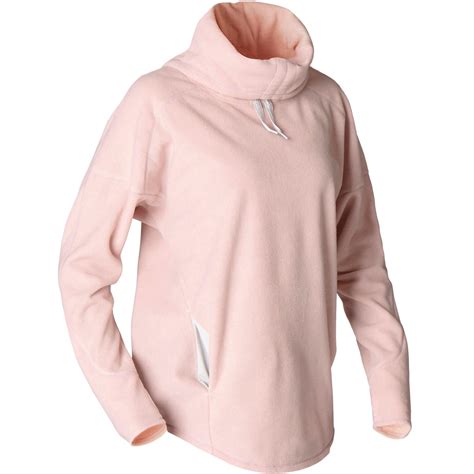 womens yoga relaxation sweatshirt mottled pink domyos  decathlon