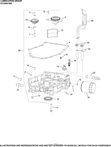 kohler ecv  altoz  hp parts diagram  lubrication group    ecv