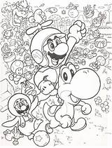 Mario Coloring Bros Super Pages Brothers Tattoo Wii Games Large sketch template