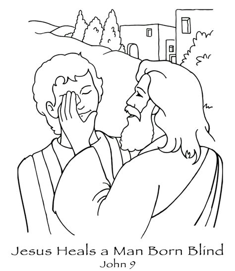 coloring pages printable jesus heals  blind man jesus heals
