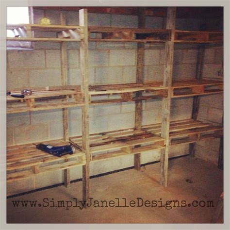pallet shelves   basement simply janelle designs pallet