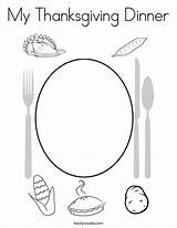 Coloring Thanksgiving Dinner Plate Print Pages Color Printable Favorites Login Add Twistynoodle Getcolorings sketch template