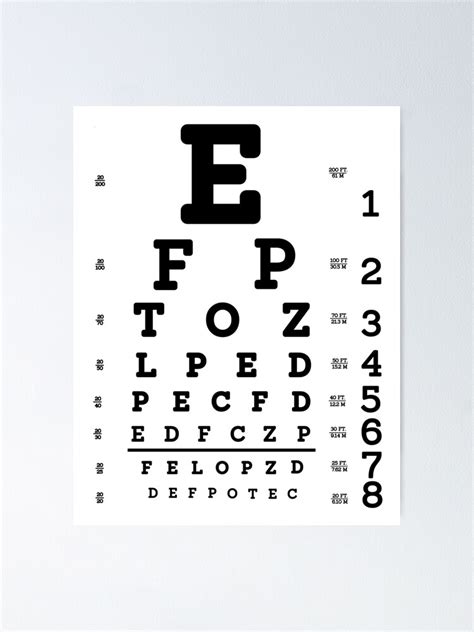 printable snellen eye chart  ft  printable worksheet