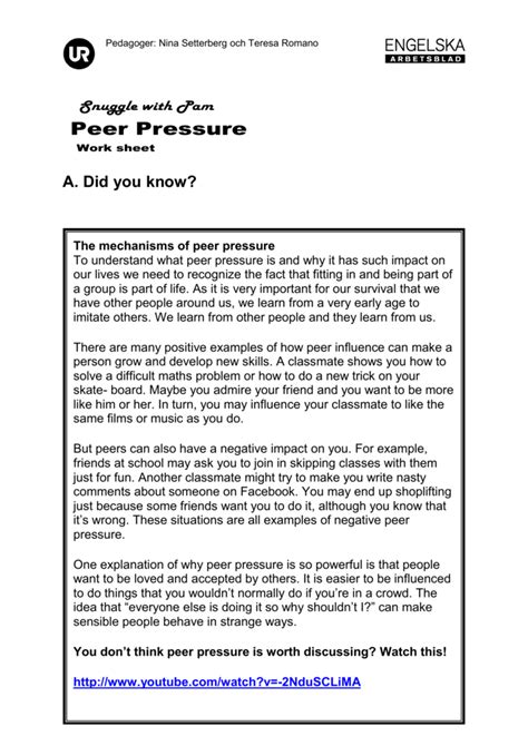 Examples Of Negative Peer Pressure Slideshare