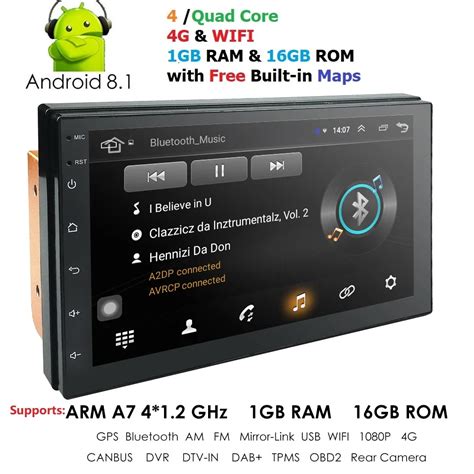 hizpo universal car multimedia player din android  nodvd automotivo wifi radio fm gps usb