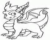 Pages Coloring Dragon Spyro Cool Printable sketch template