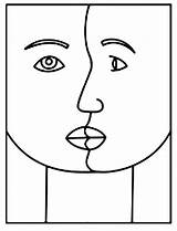 Picasso Pablo Cubism Gesicht Cuadros Viso Appply Arbeitsblatt Progetti Kubismus Zeichenunterricht Grundschule Cubista Zeichnen Britto Kawan Pittura Feste Grado Artistiche sketch template