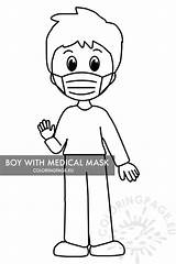 Mask Protective Medical Child Coloring sketch template