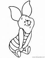 Piglet Coloring Pages Disney Cute sketch template